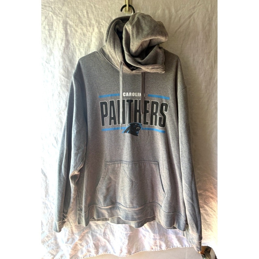 Carolina Panthers Hoodie Mens XXL Gray Sweatshirt Hooded Long Sleeve NFL Apparel